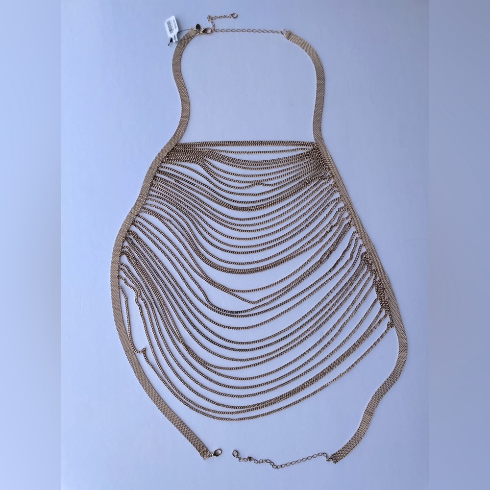 Free People NWT Elegant Necklace head-turning body chain in a draped chain style